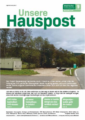 Unsere Hauspost Ausgabe Oktober 2025 als PDF